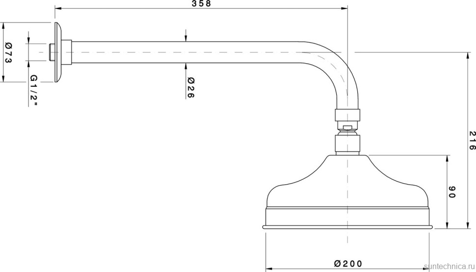 Верхний душ Nicolazzi Classic shower Classic Shower 5702CR20 хром