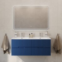 Мебель для ванной комнаты Cezares Duet 120 sapfiro, раковина Cezares CZR-8095-120-2 двойная