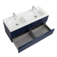 Мебель для ванной комнаты Cezares Duet 120 sapfiro, раковина Cezares CZR-8095-120-2 двойная
