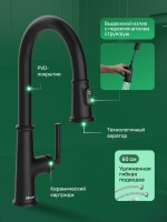 Смеситель для кухни Domaci Римини D569182BK черный