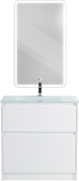 Мебель для ванной комнаты BelBagno Kraft 80 напольная, bianco opaco, раковина BB810/465-LV-VTR-BL