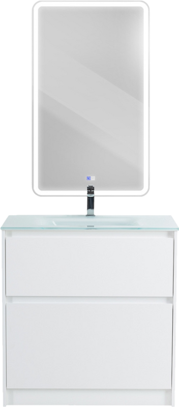 Мебель для ванной комнаты BelBagno Kraft 80 напольная, bianco opaco, раковина BB810/465-LV-VTR-BL