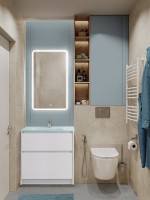 Мебель для ванной комнаты BelBagno Kraft 80 напольная, bianco opaco, раковина BB810/465-LV-VTR-BL
