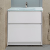 Мебель для ванной комнаты BelBagno Kraft 80 напольная, bianco opaco, раковина BB810/465-LV-VTR-BL