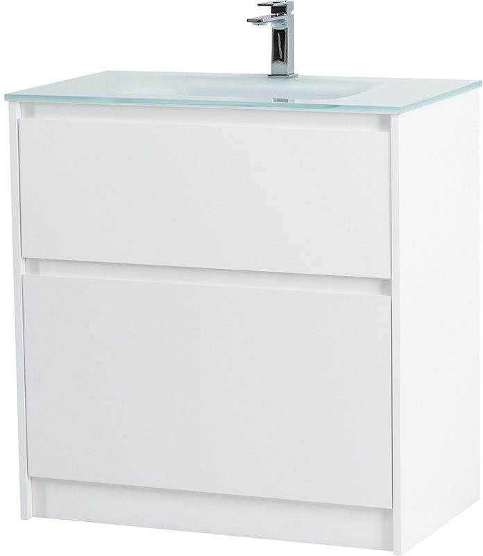 Мебель для ванной комнаты BelBagno Kraft 80 напольная, bianco opaco, раковина BB810/465-LV-VTR-BL