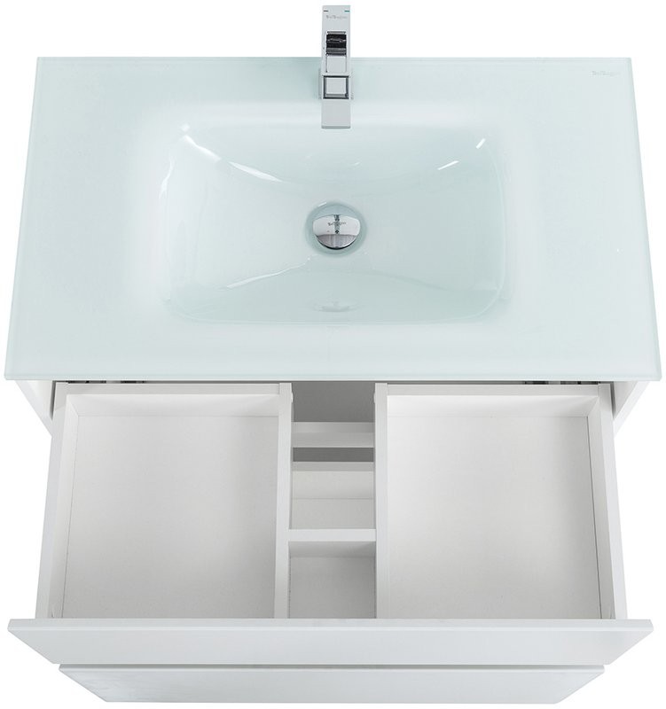 Мебель для ванной комнаты BelBagno Kraft 80 напольная, bianco opaco, раковина BB810/465-LV-VTR-BL