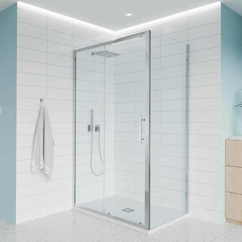 Душевой уголок Veconi Evo 100SP CH 100х120 см, профиль глянцевый хром, стекло прозрачное