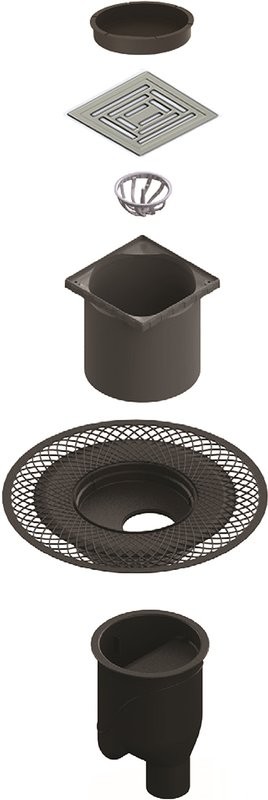 Душевой трап Berges Platz Uno 090069, 10x10 см