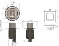 Душевой трап Berges Platz Uno 090069, 10x10 см