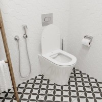 Унитаз приставной напольный Ceruttispa Adige F 8907 безободковый, с микролифтом