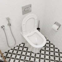 Унитаз приставной напольный Ceruttispa Adige F 8907 безободковый, с микролифтом