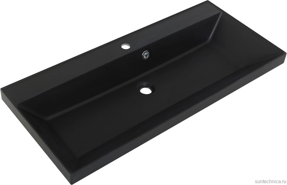 Мебель для ванной комнаты BelBagno Vittoria 100 подвесная, bianco opaco, черная матовая раковина