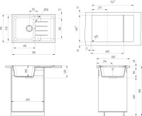Мойка кухонная Ulgran Quartz Gerda 780 уголь + дозатор UQ 01 уголь
