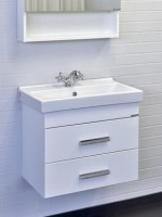 Тумба с раковиной Comforty Никосия 60П подвесная, белый глянец