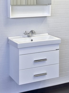 Тумба с раковиной Comforty Никосия 60П подвесная, белый глянец