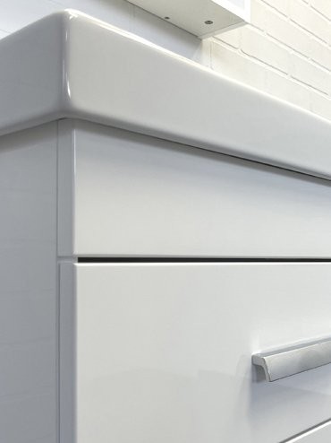 Тумба с раковиной Comforty Никосия 60П подвесная, белый глянец