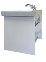 Тумба с раковиной Comforty Никосия 60П подвесная, белый глянец