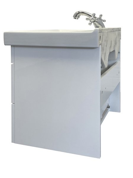 Тумба с раковиной Comforty Никосия 60П подвесная, белый глянец