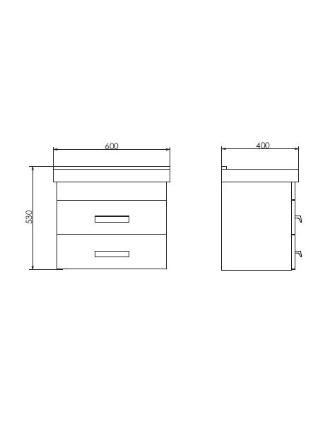 Тумба с раковиной Comforty Никосия 60П подвесная, белый глянец