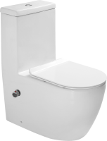 Унитаз-моноблок напольный SantiLine SL-5011SM-BD безободковый, с микролифтом, встроенный смеситель