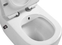 Унитаз-моноблок напольный SantiLine SL-5011SM-BD безободковый, с микролифтом, встроенный смеситель