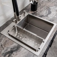 Мойка кухонная Melana ProfLine R5050H в комплекте с дозатором и коландером, сатин