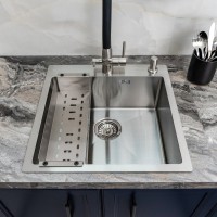 Мойка кухонная Melana ProfLine R5050H в комплекте с дозатором и коландером, сатин