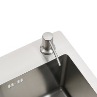 Мойка кухонная Melana ProfLine R5050H в комплекте с дозатором и коландером, сатин