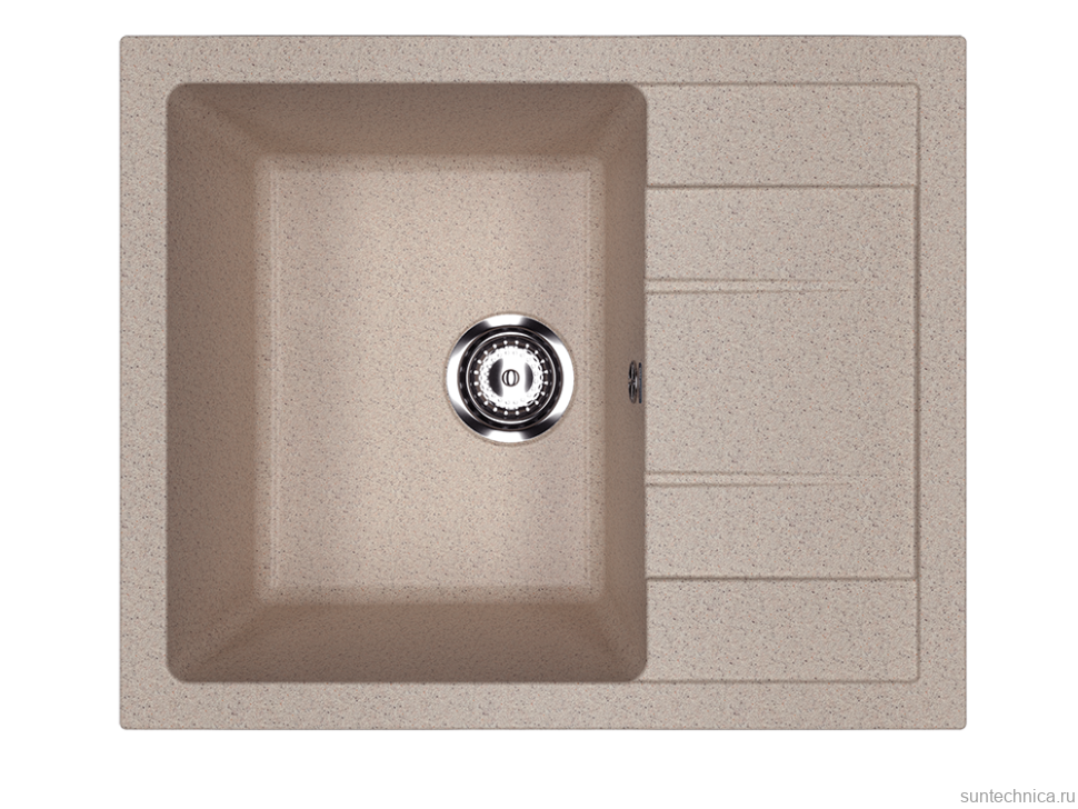 Мойка кухонная Ulgran U-607 302 песочная + дозатор U-01 песочный