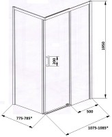 Душевой уголок Ceruttispa Vito 110 R 110х80, профиль хром