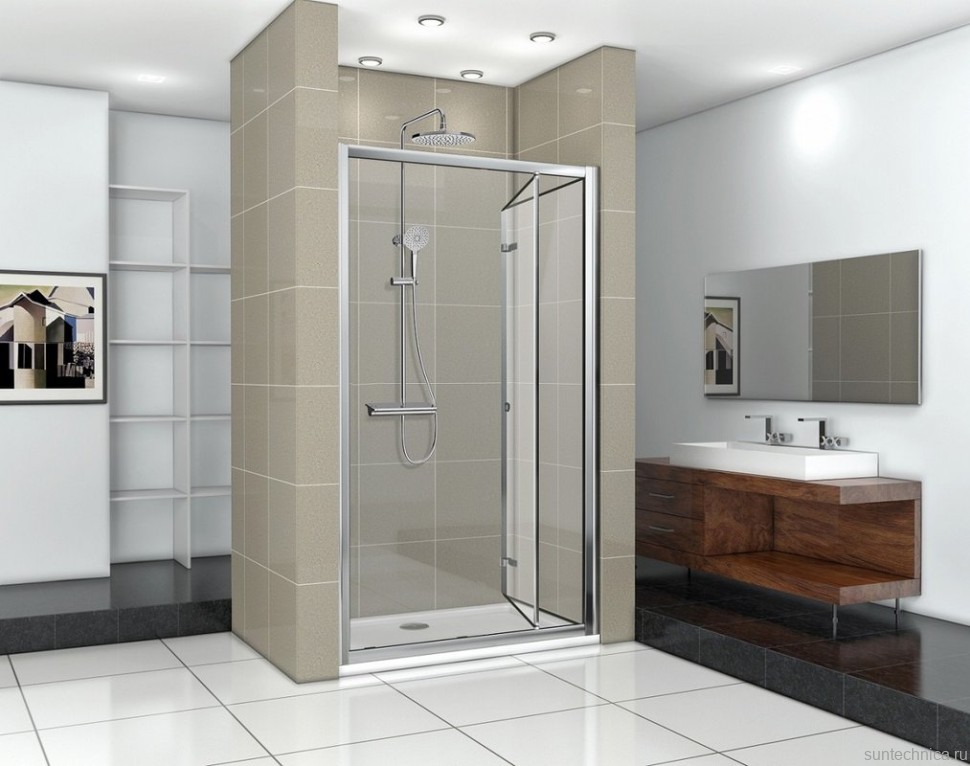 Душевая дверь в нишу Ceruttispa Bella D101T 100 см, профиль хром