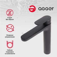 Смеситель для раковины Agger Gorgeous A0212144 для раковины, черный