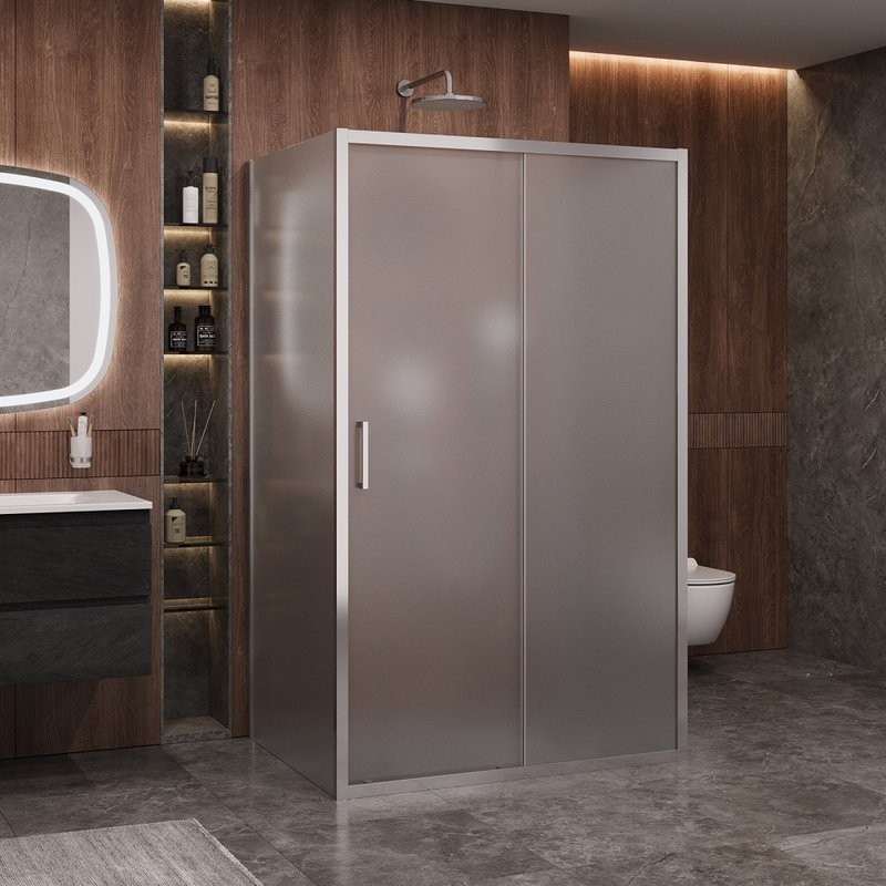 Душевой уголок Cezares Molveno AH-12 130х90 см, профиль хром, стекло рифленое