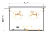 Душевой уголок Cezares Molveno AH-12 130х90 см, профиль хром, стекло рифленое