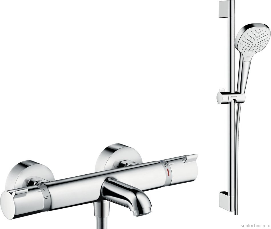 Термостатический смеситель Hansgrohe Ecostat Comfort 13114000 + Душевой гарнитур Hansgrohe Croma Select E Vario 26582400