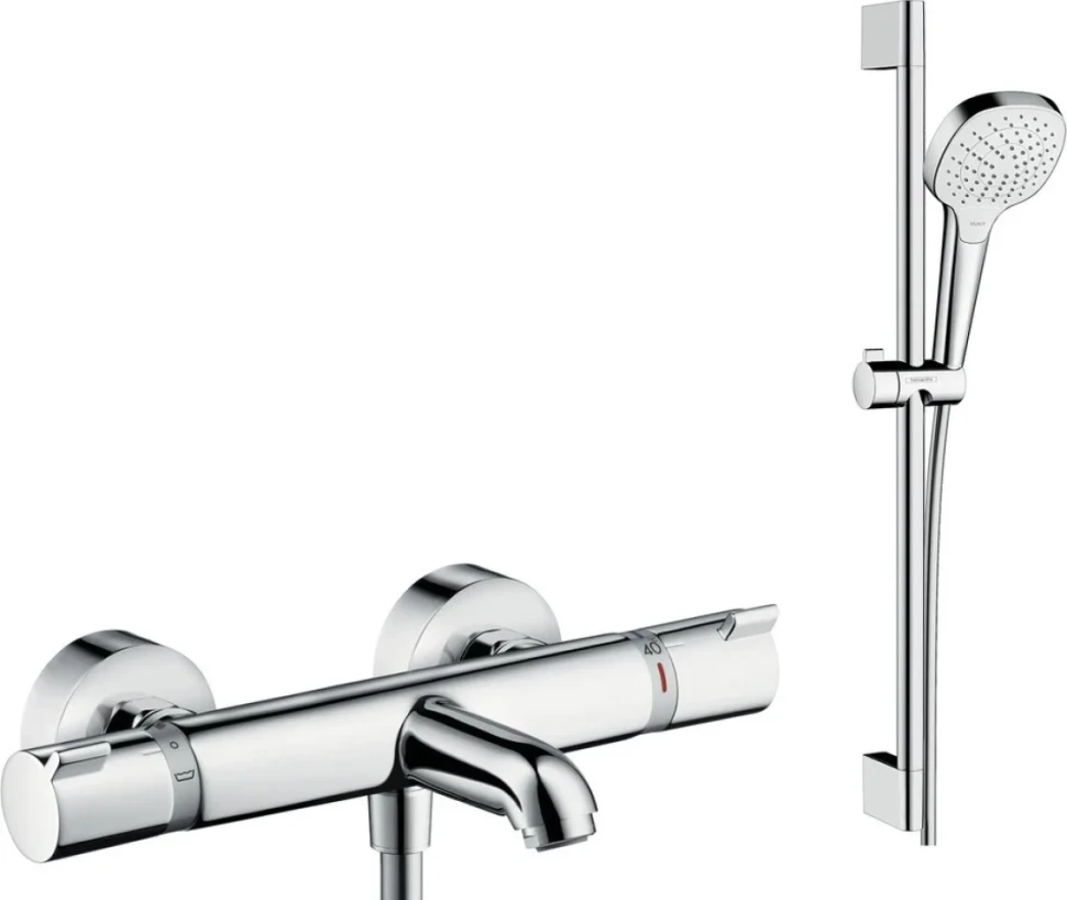 Термостатический смеситель Hansgrohe Ecostat Comfort 13114000 + Душевой гарнитур Hansgrohe Croma Select E Vario 26582400