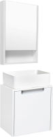 Мебель для ванной комнаты Runo Бари Микра 40 белая, раковина Duo 40