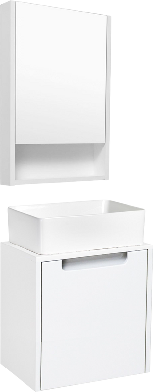 Мебель для ванной комнаты Runo Бари Микра 40 белая, раковина Duo 40