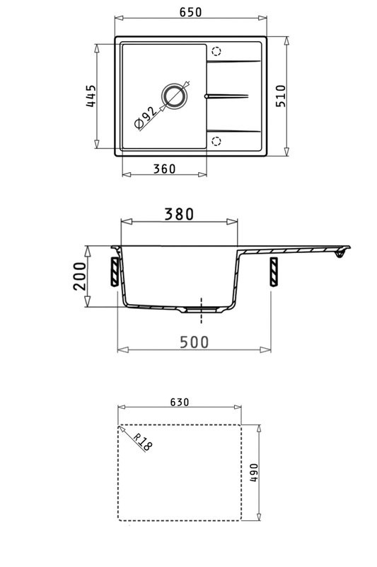 Мойка кухонная Abber Quarz AQ2903G матовая серая