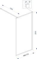 Душевая перегородка Veconi Korato KR80-70-01-C8 70 см