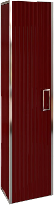 Шкаф пенал для ванной Armadi Art Monaco подвесной, бордо глянец, хром