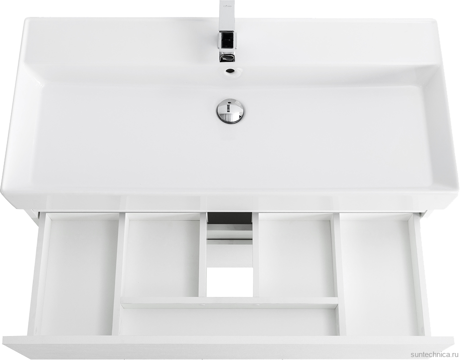 Мебель для ванной комнаты Cezares Molveno 46 100 bianco ghiaccio, с раковиной Cezares CZR-MIL-100-LVB