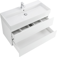 Мебель для ванной комнаты Cezares Molveno 46 100 bianco ghiaccio, с раковиной Cezares CZR-MIL-100-LVB