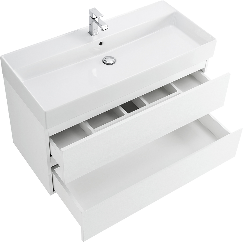 Мебель для ванной комнаты Cezares Molveno 46 100 bianco ghiaccio, с раковиной Cezares CZR-MIL-100-LVB