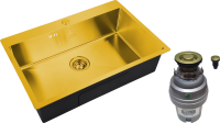 Комплект Мойка Zorg Steel Hummer SH 7551 BRONZE + Измельчитель ZR-75 D BRONZE