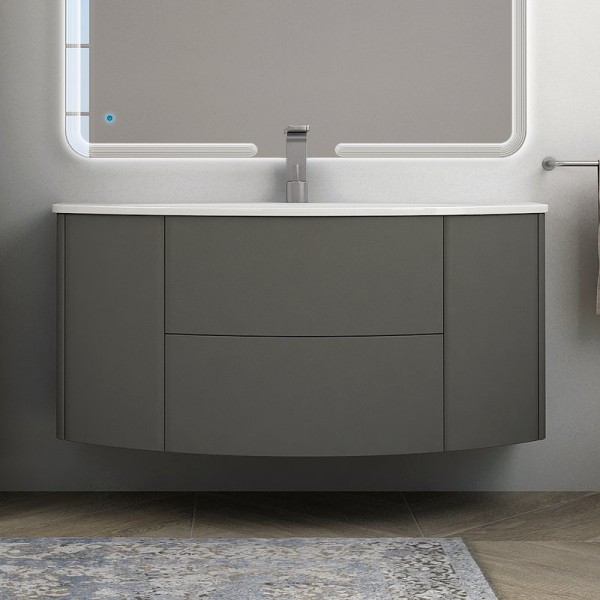 Тумба с раковиной Cezares Eden 120 grigio talpa opaco, раковина 50178