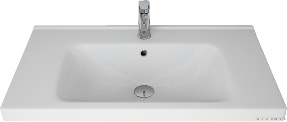 Тумба с раковиной Lemark Olivia 80 дуб кантри, белая глянцевая, раковина Гармония