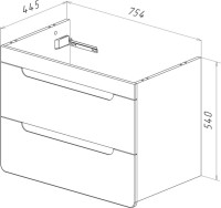 Тумба с раковиной Lemark Olivia 80 дуб кантри, белая глянцевая, раковина Гармония