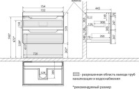 Тумба с раковиной Lemark Olivia 80 дуб кантри, белая глянцевая, раковина Гармония