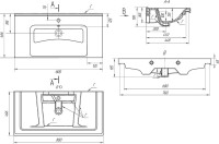 Тумба с раковиной Lemark Olivia 80 дуб кантри, белая глянцевая, раковина Гармония